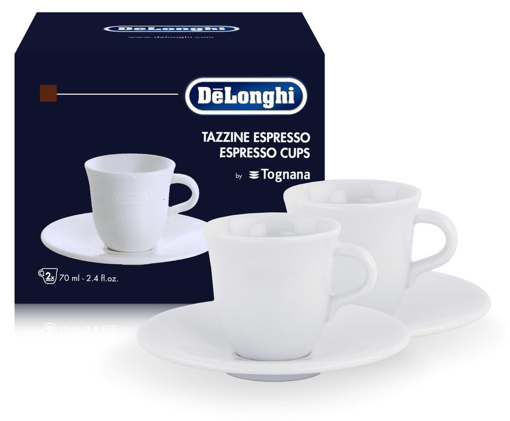Delonghi 2 tasses à espresso 70ml en porcelaine DLSC308 Image du produit 
