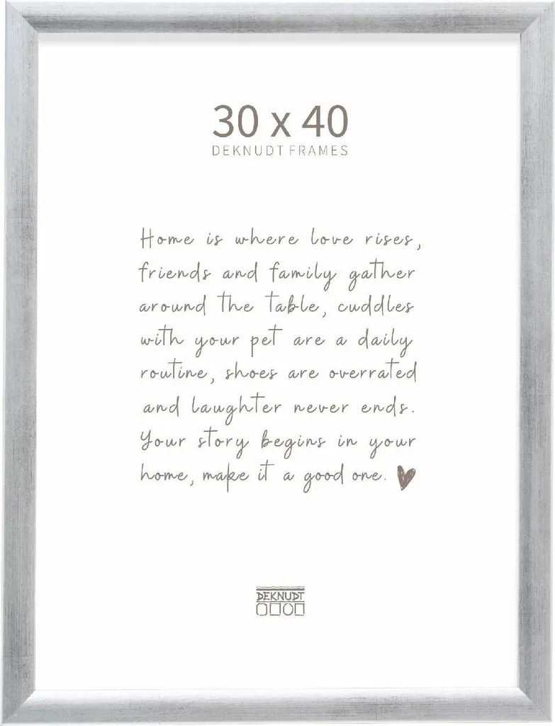 Cadre Photo Argent 30x40 cm Deknudt S54SD3 pour Décoration Murale