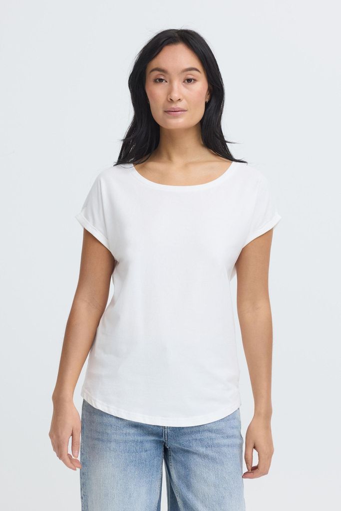 Oxmo OXNPubby Damen T-Shirt Kurzarm Shirt Baumwollmischung Loose Fit