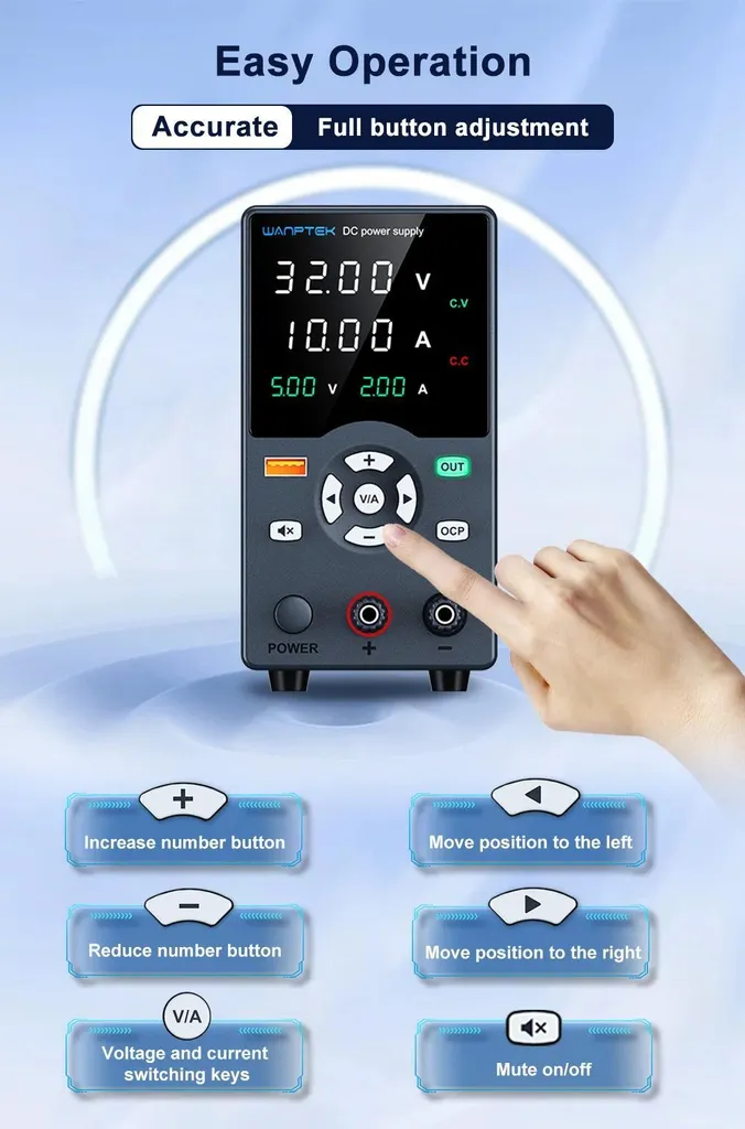 Alimentation CC réglable pour réparation électronique 32V 10A USB - 3