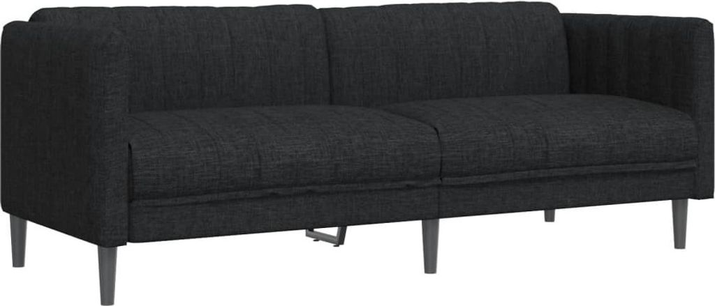 Sofa 3-Sitzer Schwarz Stoff