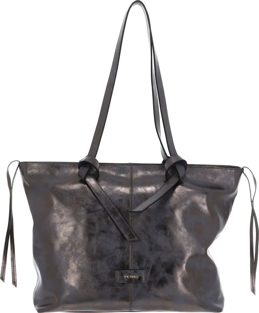 Sac cabas cuir bleu gris pour le travail - Shopper PICARD grand format