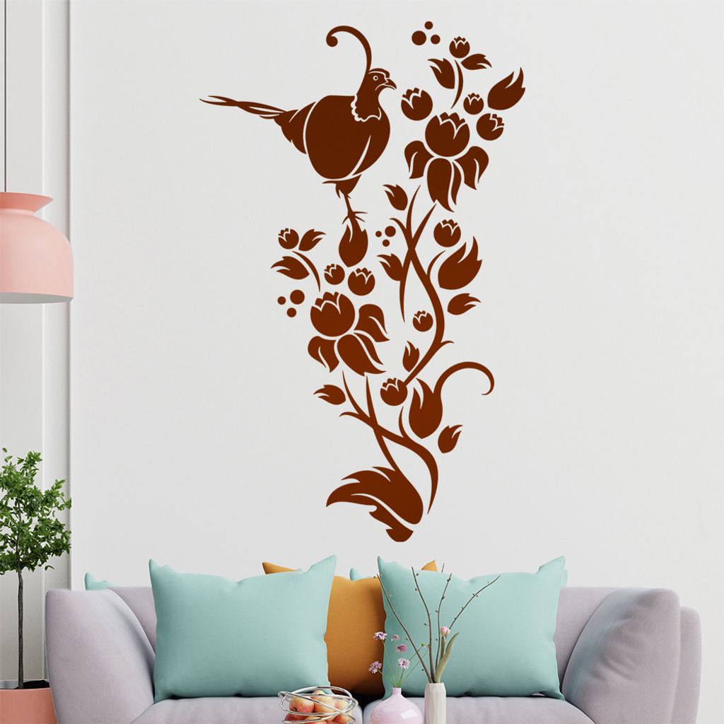Fasan Ranke Tribal Wandtattoo in 6 Größen - Wandaufkleber Wall Sticker - Dekoration, Küche, Wohnzimmer, Schlafzimmer, Badezimmer