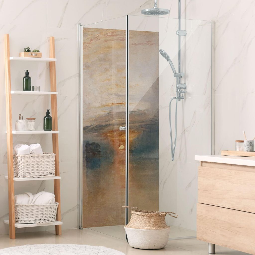 Duschrückwand Natur selbstklebend - 0.61 mm Wandpaneel wasserfest Design beige Badrückwand fugenlos