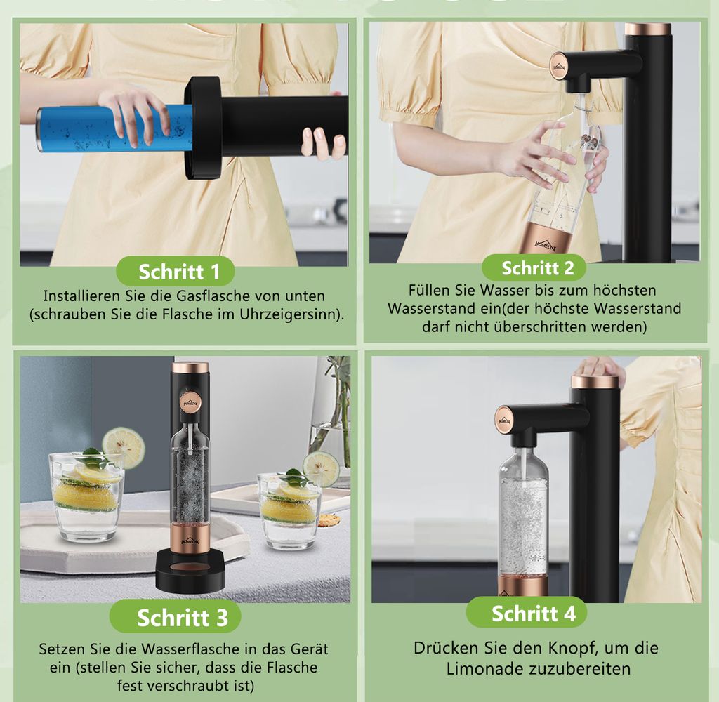HOMELUX Wassersprudler, Sprudelwasser Maschine Mit 1L Produktbild 4