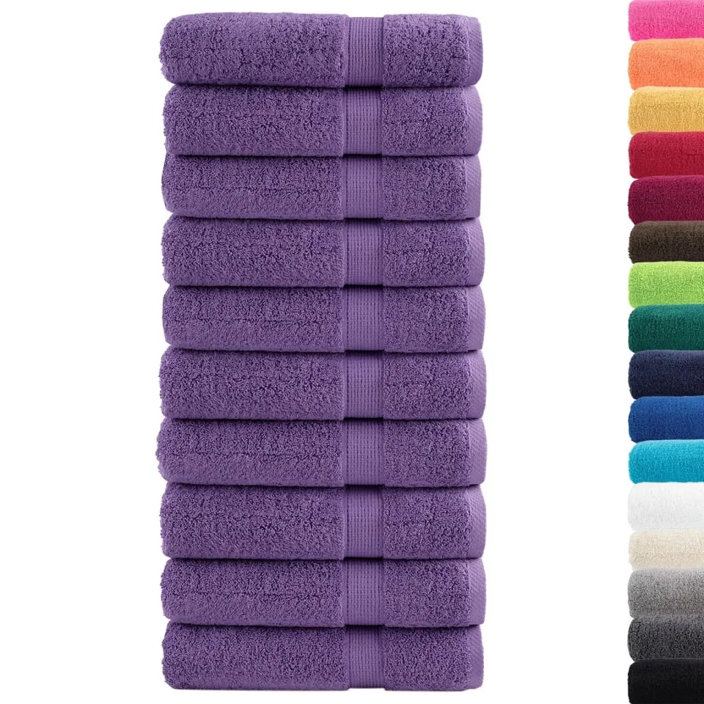 Set Risparmio 10 Teli Doccia SOLUND Viola 70x140 cm 600 g/m² vidaXL