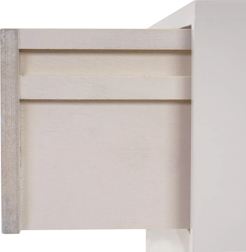 Commode Malmö T271 Table de chevet design rétro 59x40x30cm tiroir blanc