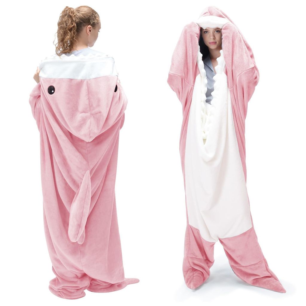 Minicee Hoodie Decke Hai mit Ärmeln Fleecedecke Gr. M bis Produktbild 