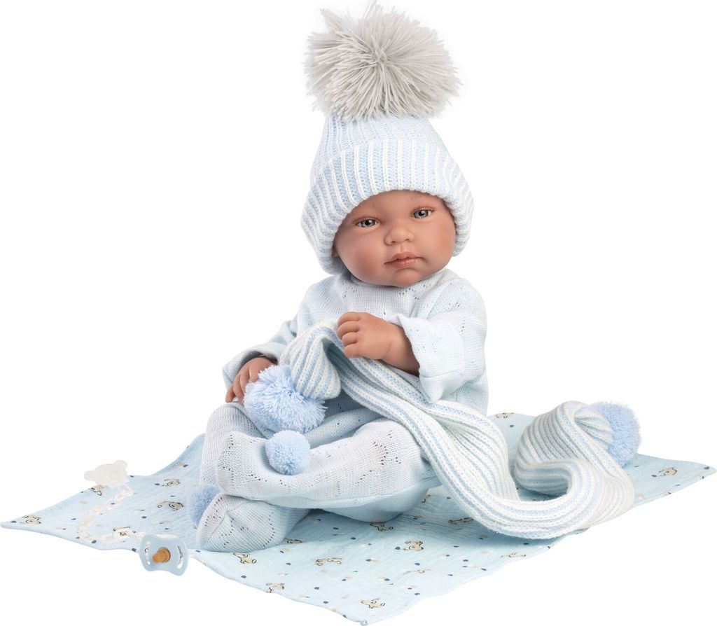 Llorens Babypuppe Tino Blau mit Handtuch 43 cm Produktbild 