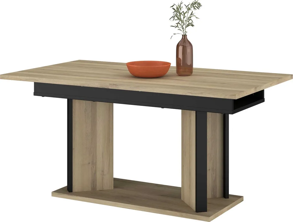 Grande table de repas Oskar extensible pour 8 personnes chêne noir - 4