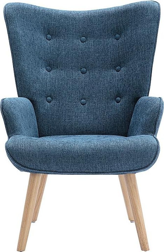 VATELY Sessel aus blauem Stoff Produktbild 