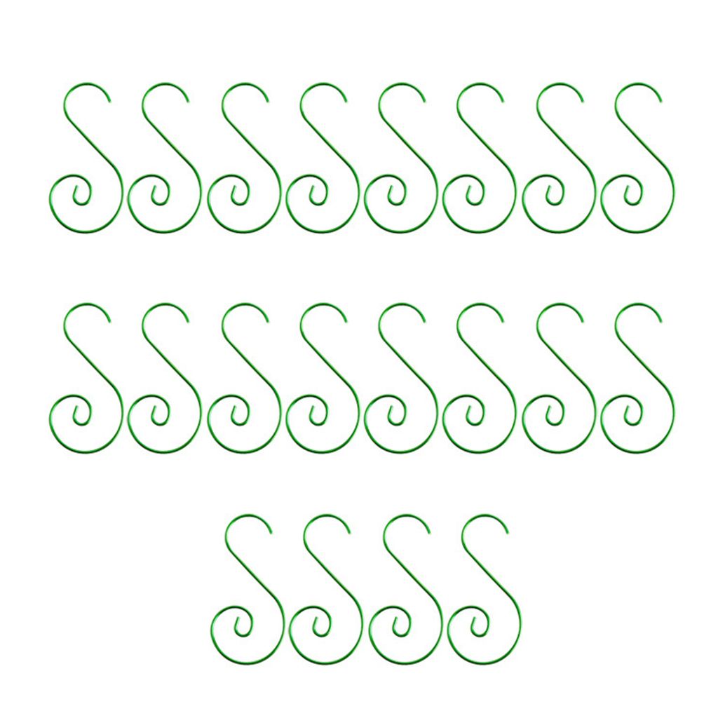 20pcs Weihnachtsdekoration Haken S geformte Kleiderbügel kleiner Home -Anhänger -Accessoires-Grün