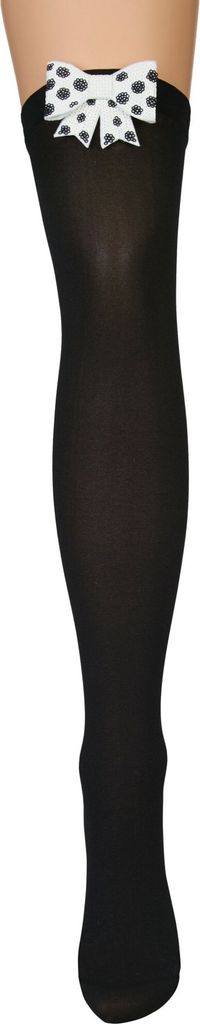 Schwarze Overknees mit Paillettenschleife