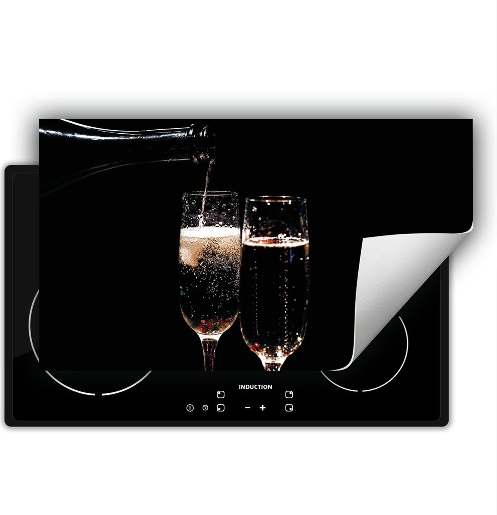 DarHaus Herdabdeckplatte 90x52 cm Anti Rutsch Matte Aufrollbar, schwarz - Wein