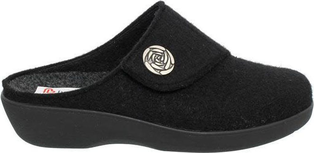 Berkemann Teresa Hausschuh, schwarz, Filz, Weite H, Wechselfußbett 5061-958 42