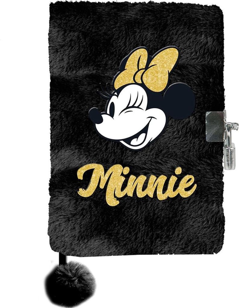 PASO Tagebuch mit Schloss Mädchen Disney Minnie Maus schwarz Plüsch