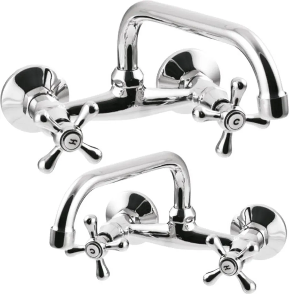 Miscelatore tradizionale per acqua da parete per cucina / bagno con scanalatura a croce tipo C