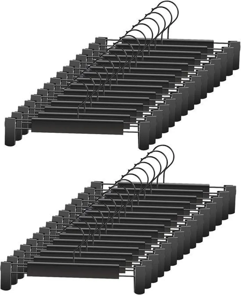 Cintres peu encombrants 10 pièces noir mat avec design antidérapant pro