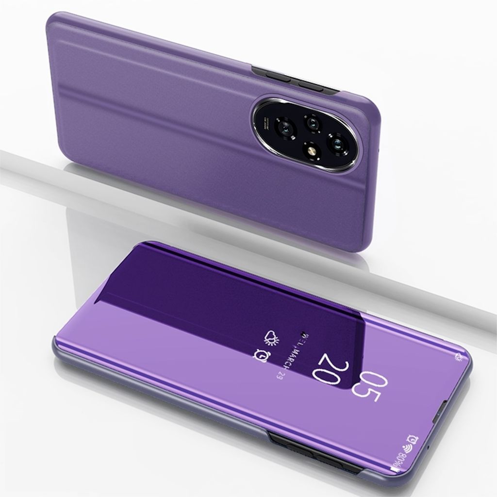 Für Honor 200 Pro View Spiegel Handy Smart Cover Wake UP Funktion Case Lila