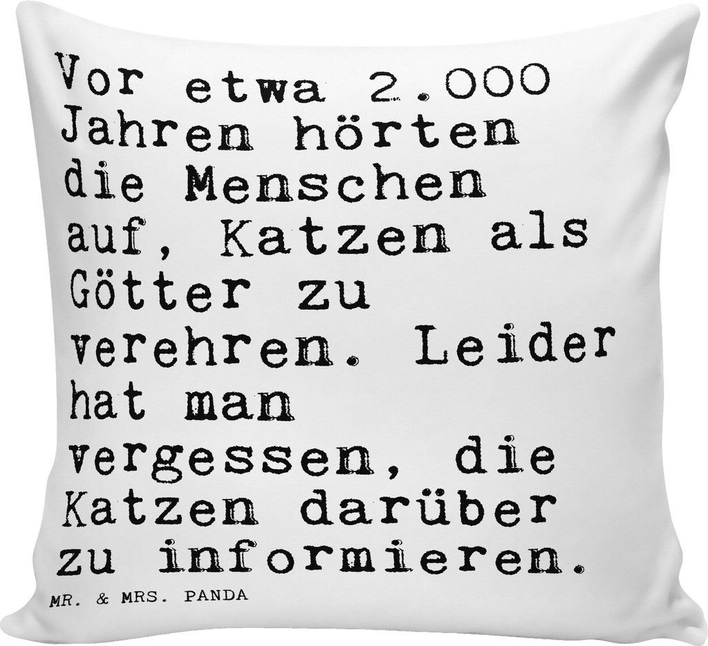 Mr. & Mrs. Panda 40x40 kissen Vor etwa 2.000 Jahren... - Weiß - Geschenk, Zitate, Spruch, Hund, Kuschelkissen, Polster, Freundin, Kuschel, für so...