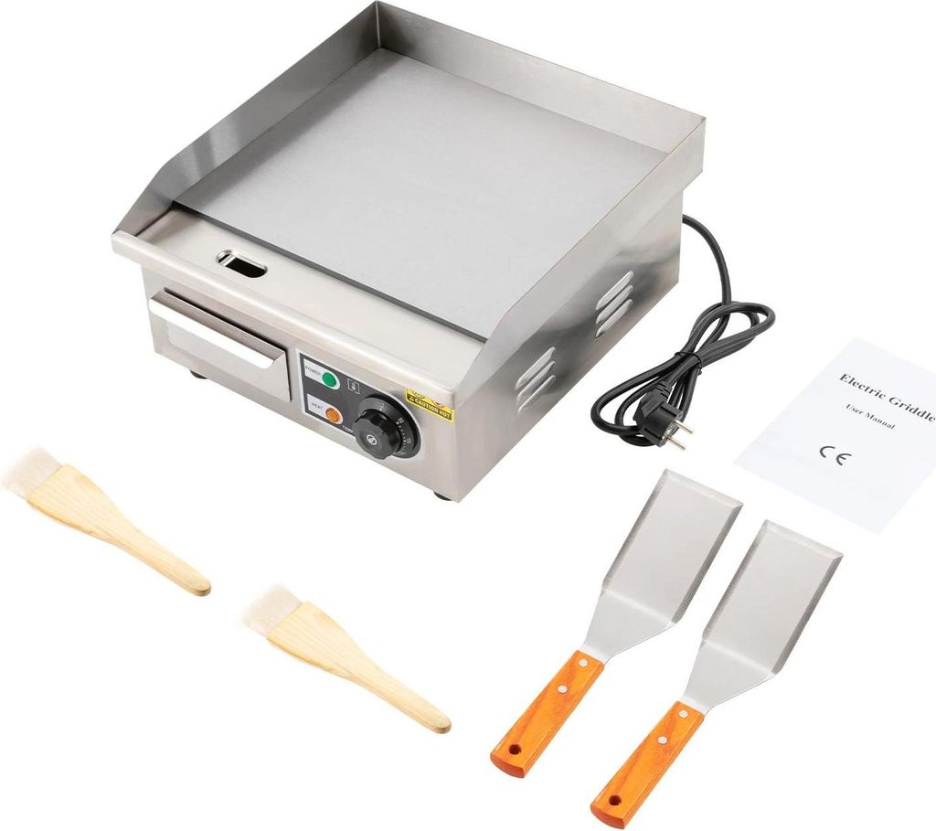 Elektrische Tischgrillplatte - Flächengrill/Griddle - Temperatur einstellbar - Antihaft-Oberfläche - Betrieb mit 220 V - Für Haushalt & Gastro -...