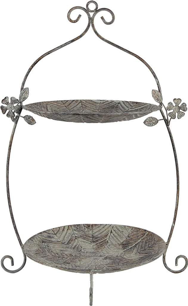 Etagere a 2 strati Clayre & Eef 34x32x50 cm Verde Marrone Metallo