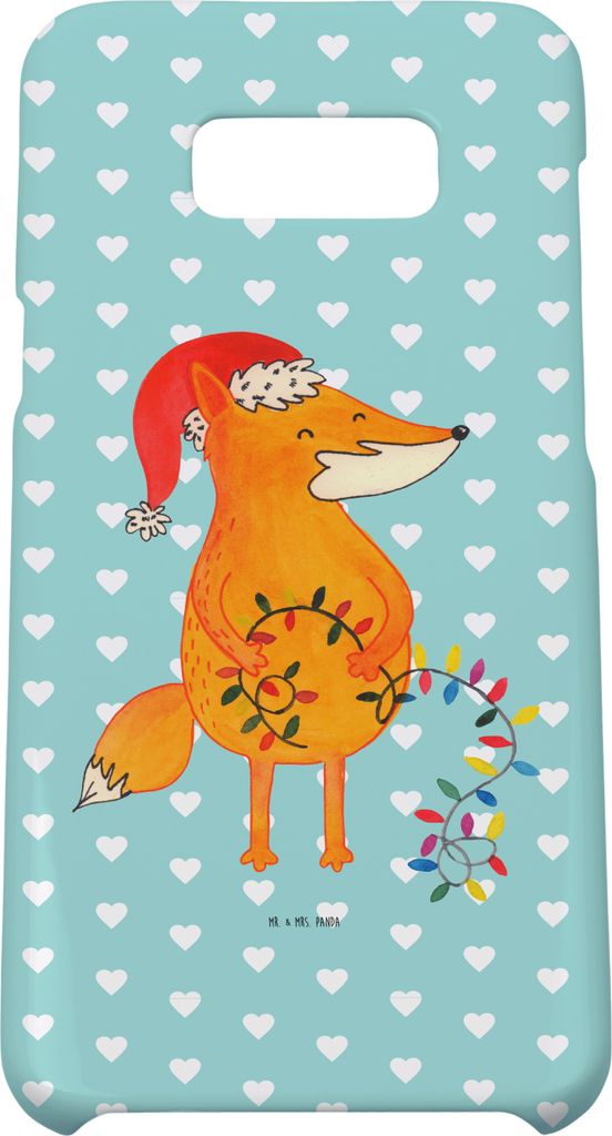 Mr. & Mrs. Panda Samsung Galaxy S8 plus Handyhülle Fuchs Weihnachten - Türkis Pastell - Geschenk, Handy Case, Cover, Weihnachtsmann, Nikolaus, Wi...