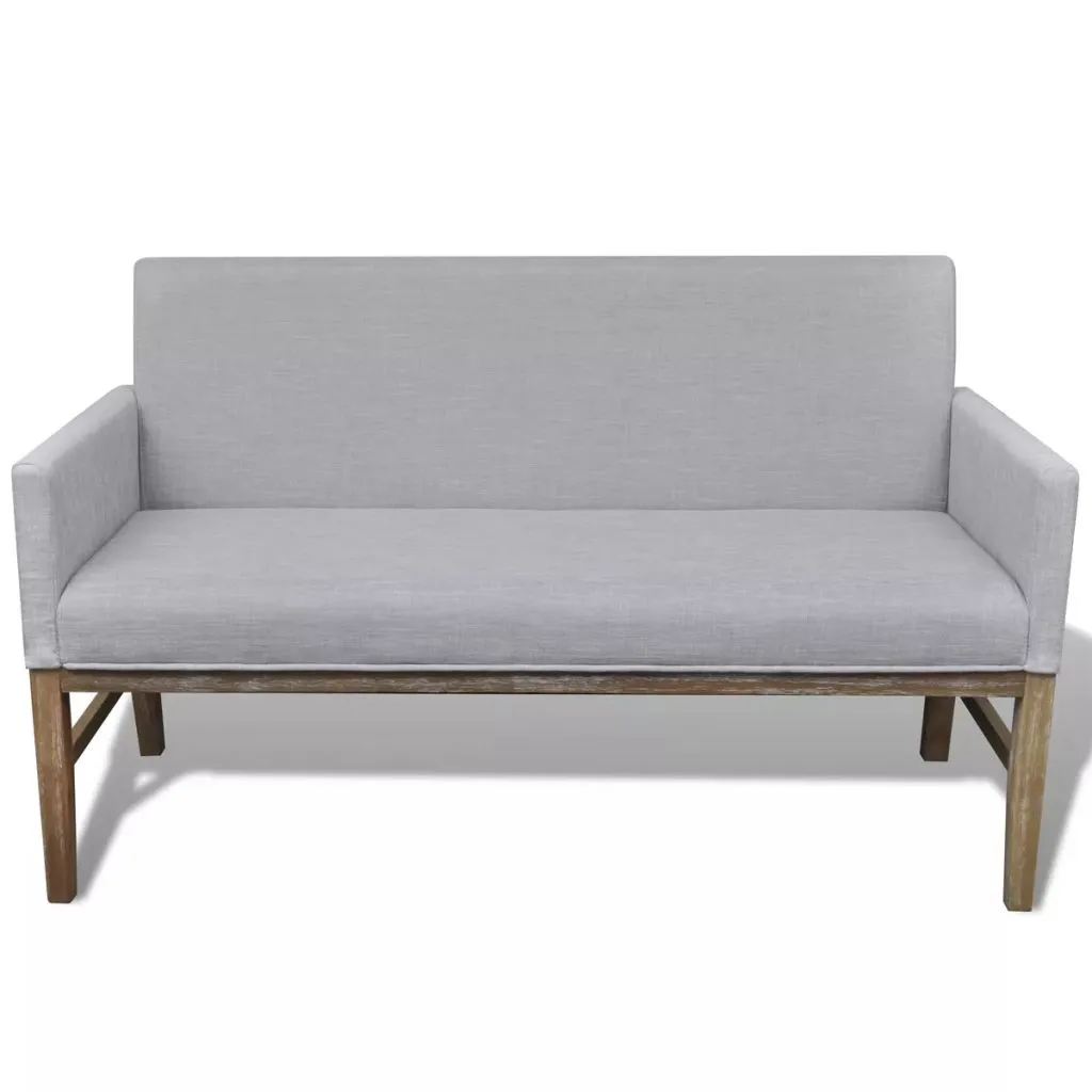 Banc de Bout de Lit Gris Clair en Tissu et Bois pour Chambre ou Entrée