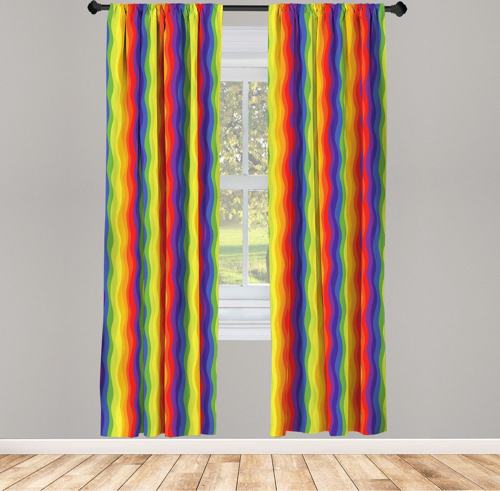 ABAKUHAUS Stolz Vorhänge, Gardinen, Queer Flag Töne İn Vertikal Regenbogen Farben Streifen Nichtbinäres Pastell Geschlecht Theme, 2 Stück 75 x...