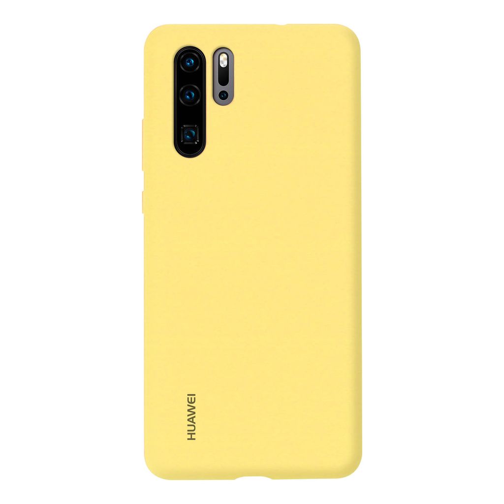 A yellow Huawei P30 Pro phone case is shown against a white background.