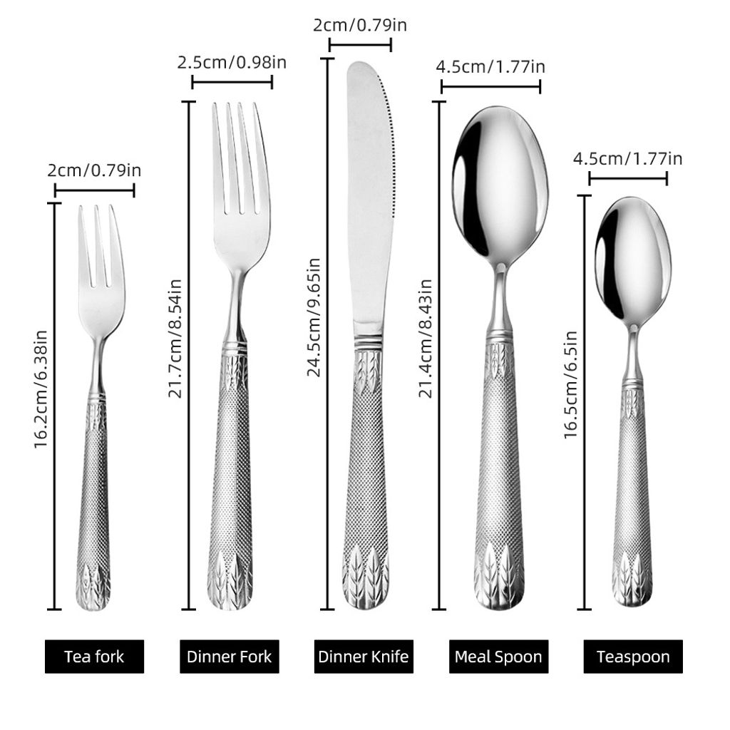 20-teiliges Besteckset aus hochwertigem Edelstahl fuer 5 Personen, inklusive Gabel, Messer, Loeffel, spuelmaschinenfest, Besteck-Utensilien-Set fue...