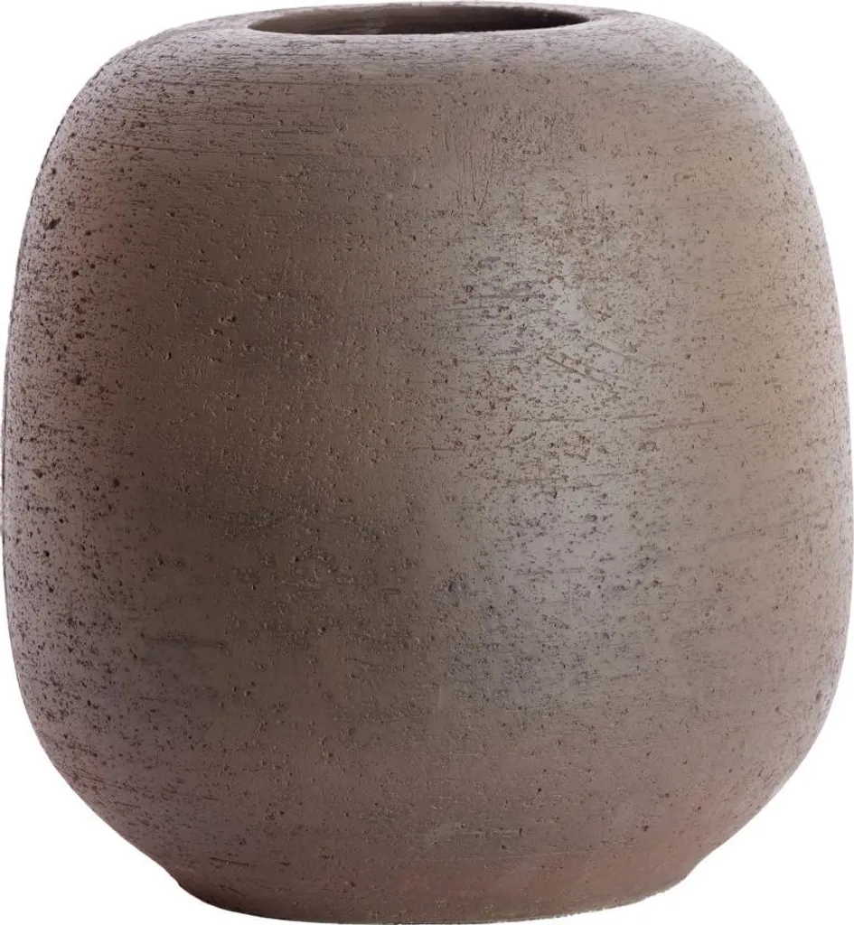Vase en Pierre Artisanale Astrea Marron Foncé Ø40 cm Finition Premium