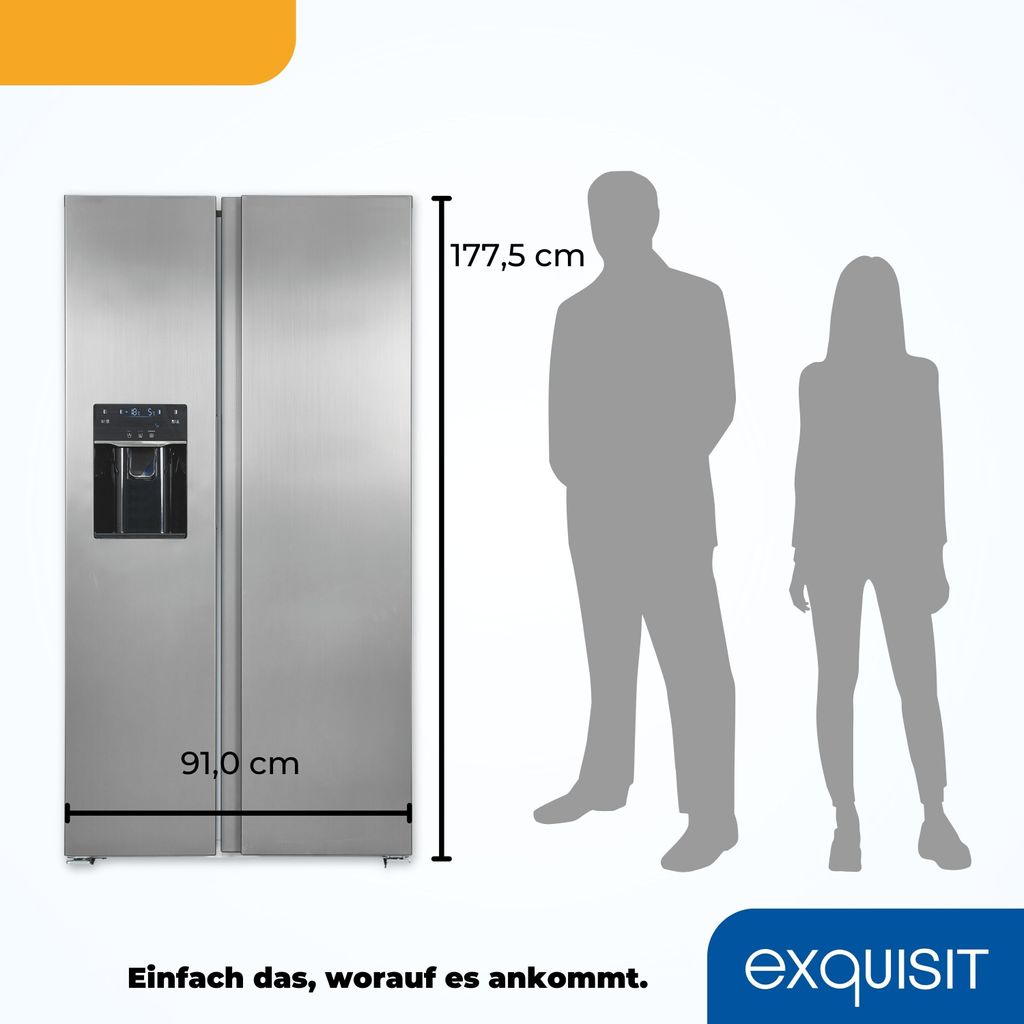 Exquisit Side by Side SBS520-CF-040E inoxlook | 513 l Produktbild 6