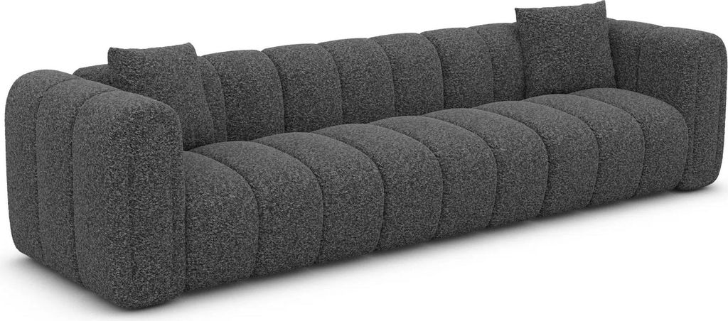 Bouclé 3-Sitzer Couch Amoria Graphit