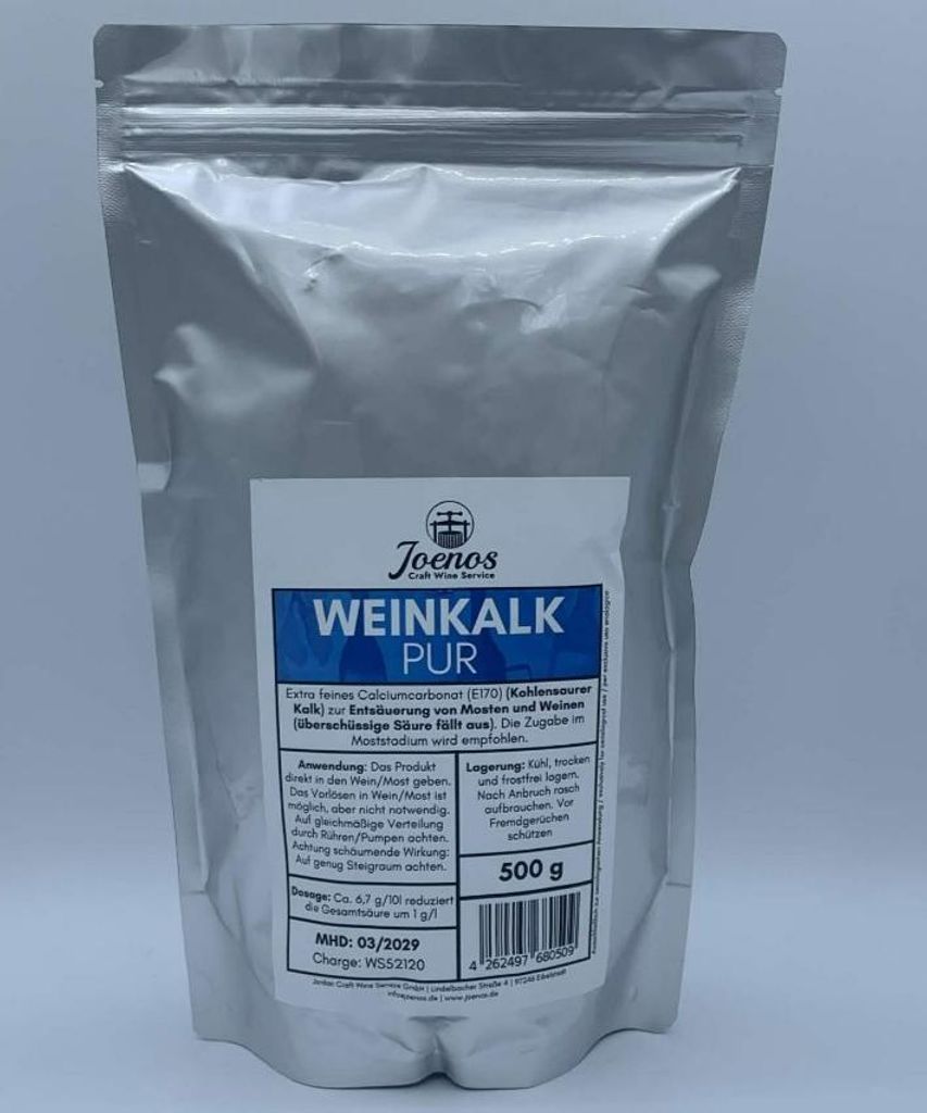 JOENOS Weinkalk PUR 0,5 kg Calciumcarbonat zur Entsäue Produktbild 