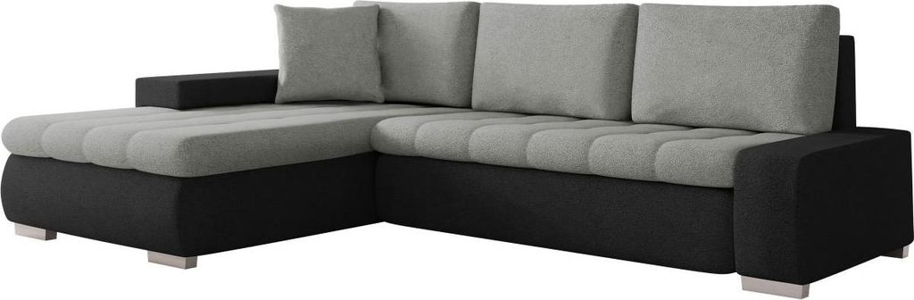 MIRJAN24 Ecksofa Orkan Mini, Polsterecke, Schlaffunktion und Bettkasten, Eckcouch vom Hersteller, L-Form Sofa (Farbe: Velo 637 + Velo 633)