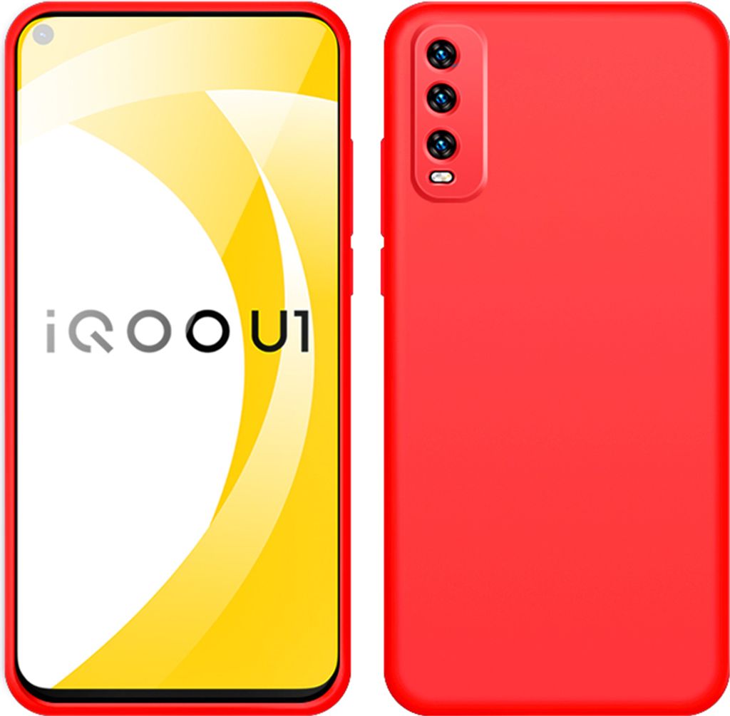 VIVO iQoo U1 Hülle, LaimTop Slim Flüssig Silikon Soft Gel Gummi Stoßfest Kratzfest Schutzhülle für VIVO iQoo U1 Rot