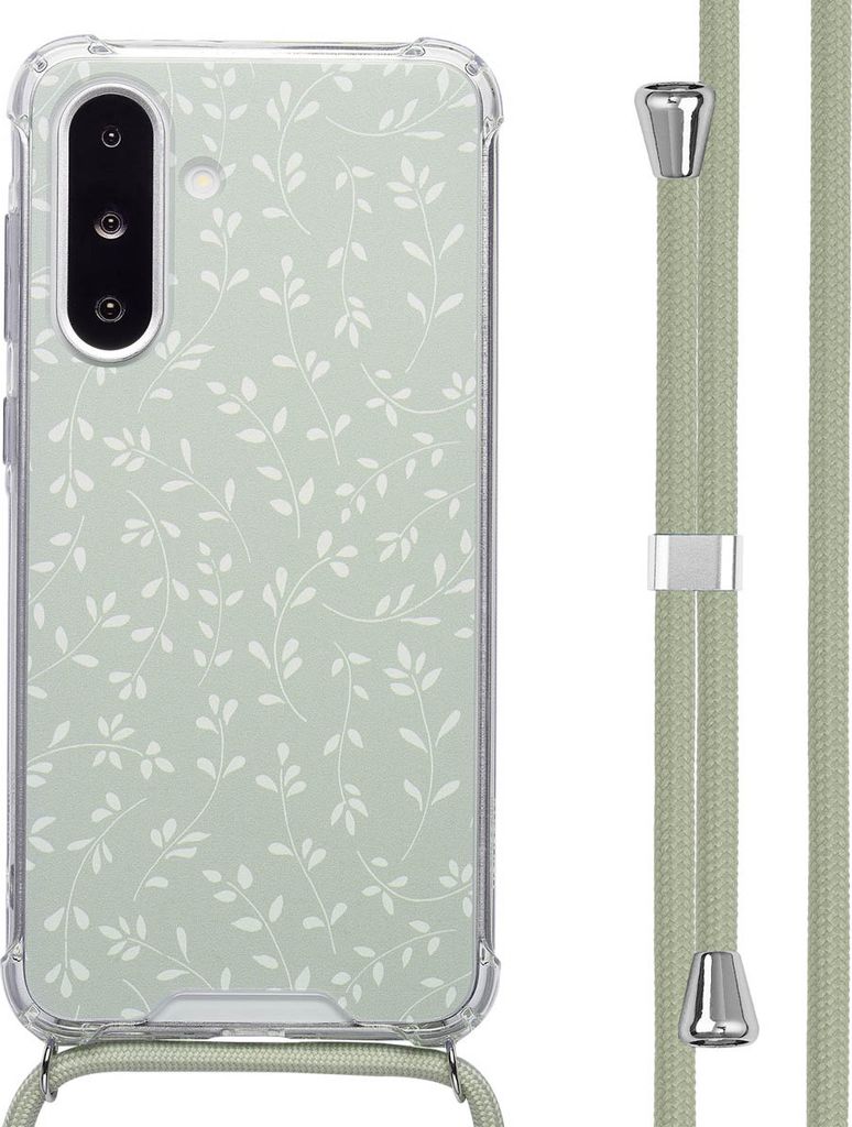imoshion Design Hülle mit Band Samsung Galaxy A36 - Smoke Green Flowers