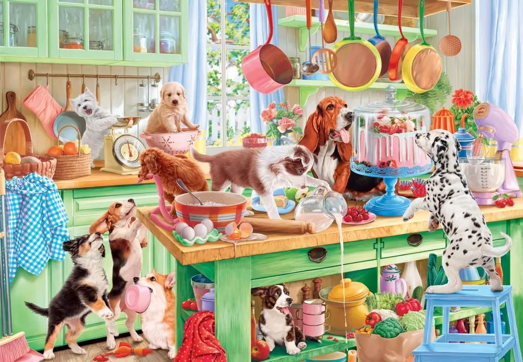 Puzzle Bluebird Chiens et Cuisine 1000 Pièces - Jeu Calme et Détente