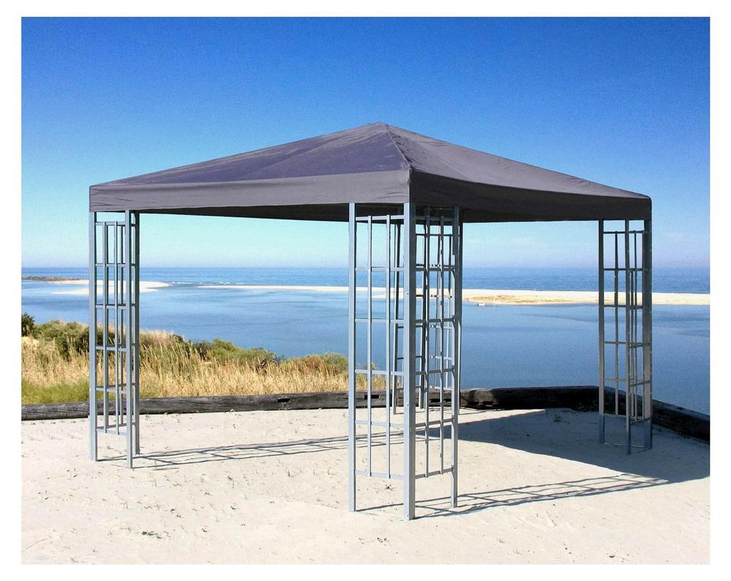 Pavillon 3x3m Metall Garten Partyzelt Anthrazit