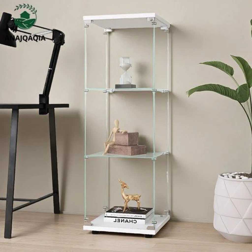 Meuble de présentation en verre à 3 niveaux et porte verrouillable