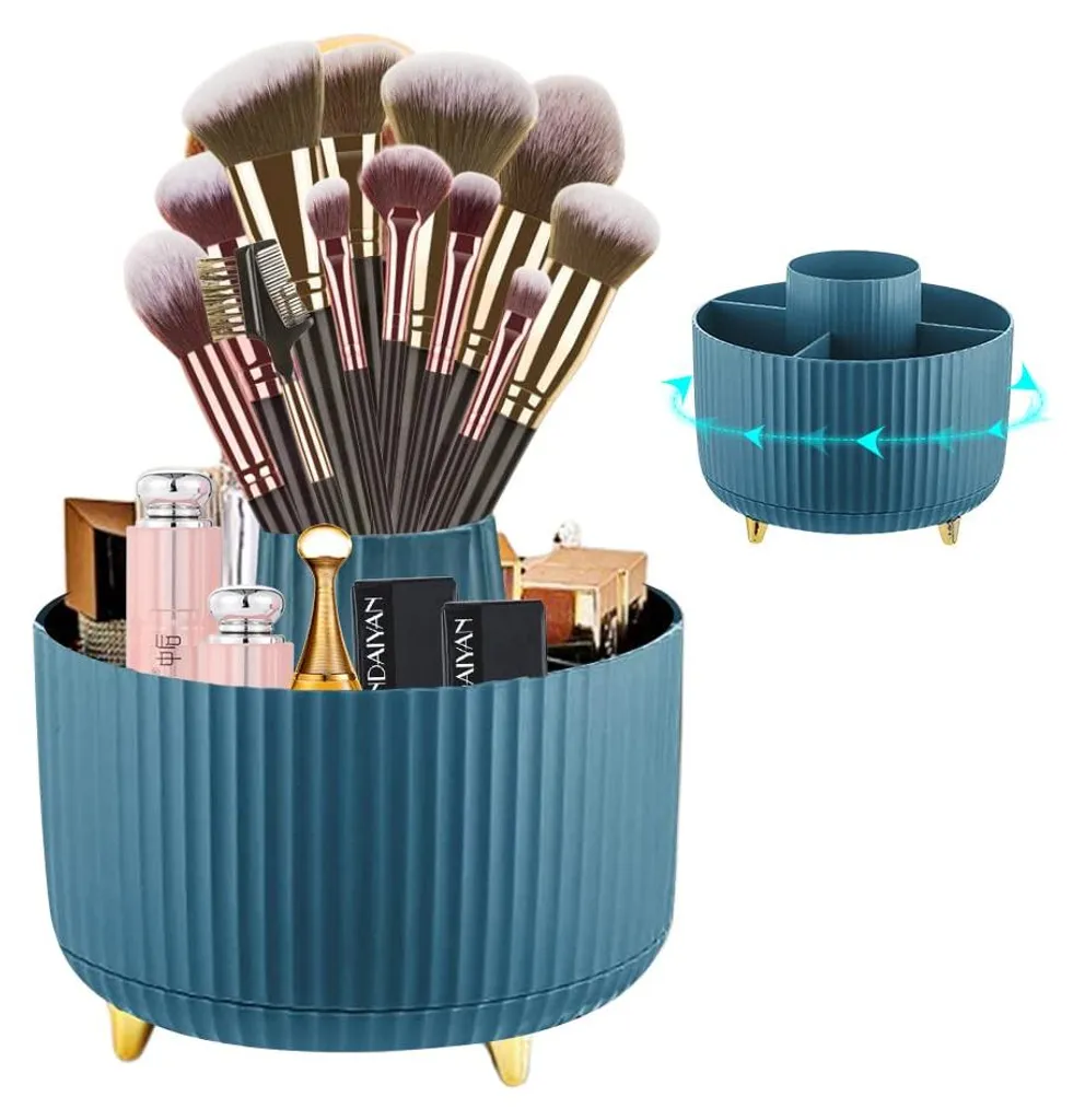 Rangement cosmétiques pour salle de bain : porte-pinceaux rotatif