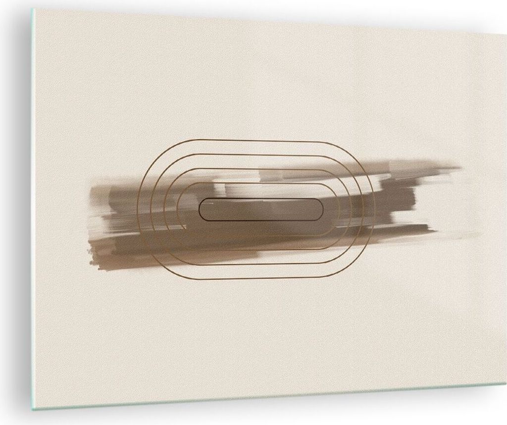 Bilder auf glas - Einteilig - Abstraktion Oval Braun - Produktbild 