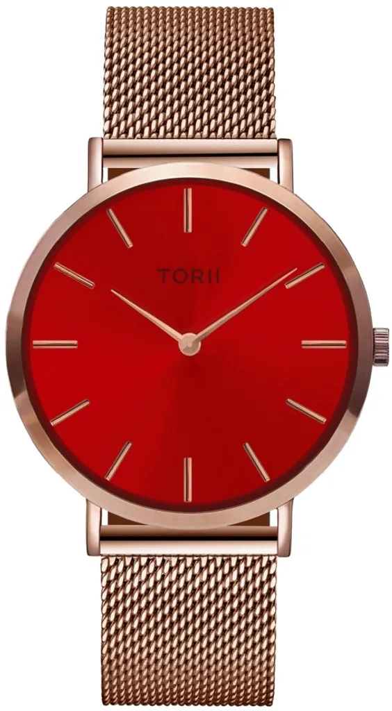 Montre-bracelet femme rouge de style classique pour accessoire de mode