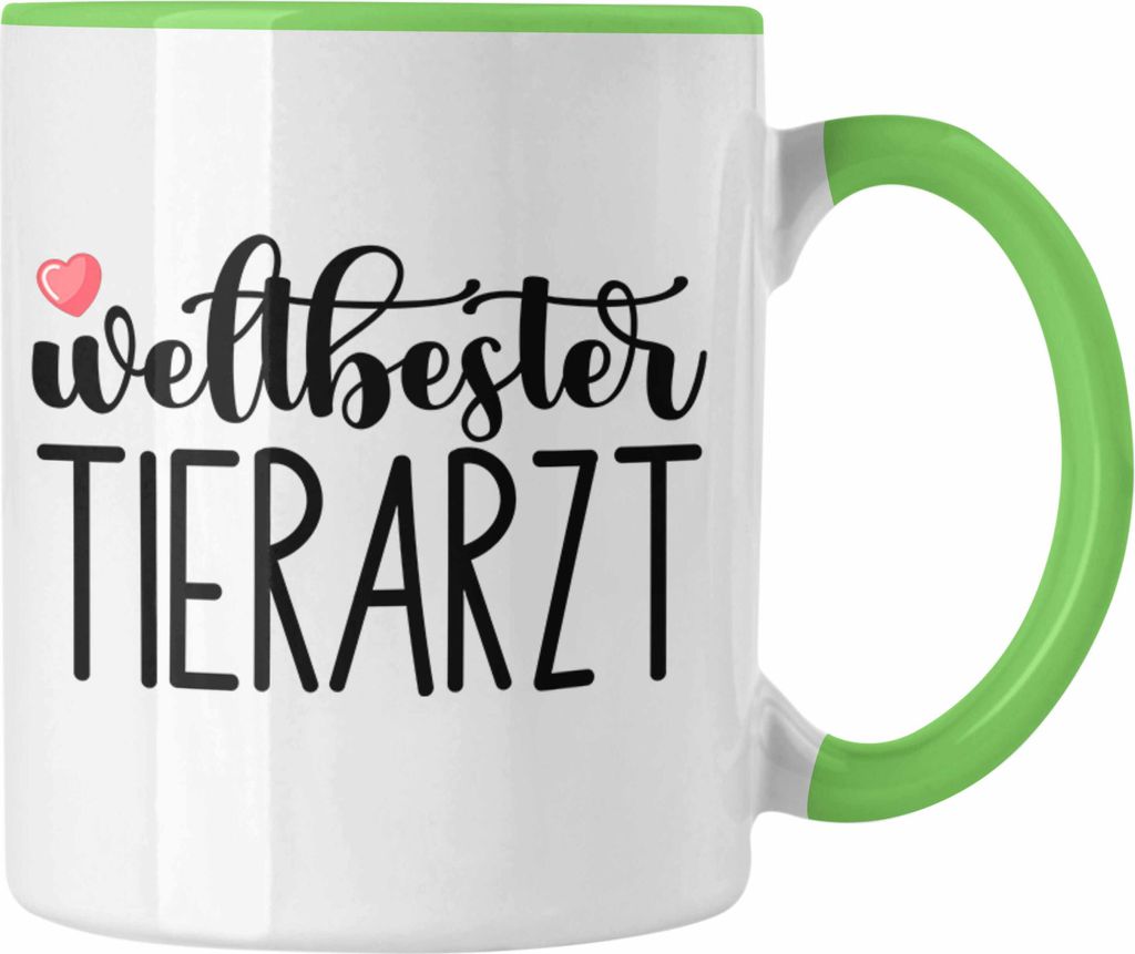 Trendation - Bester Tierarzt Geschenk Tasse Geschenkideen Veterinär Danke Dankeschön (Grün)