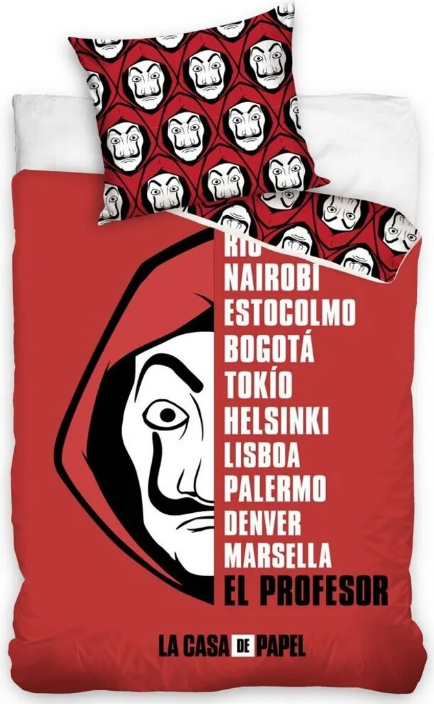 Parure de lit 100% coton La Casa De Papel - Design Money Heist AG1707
