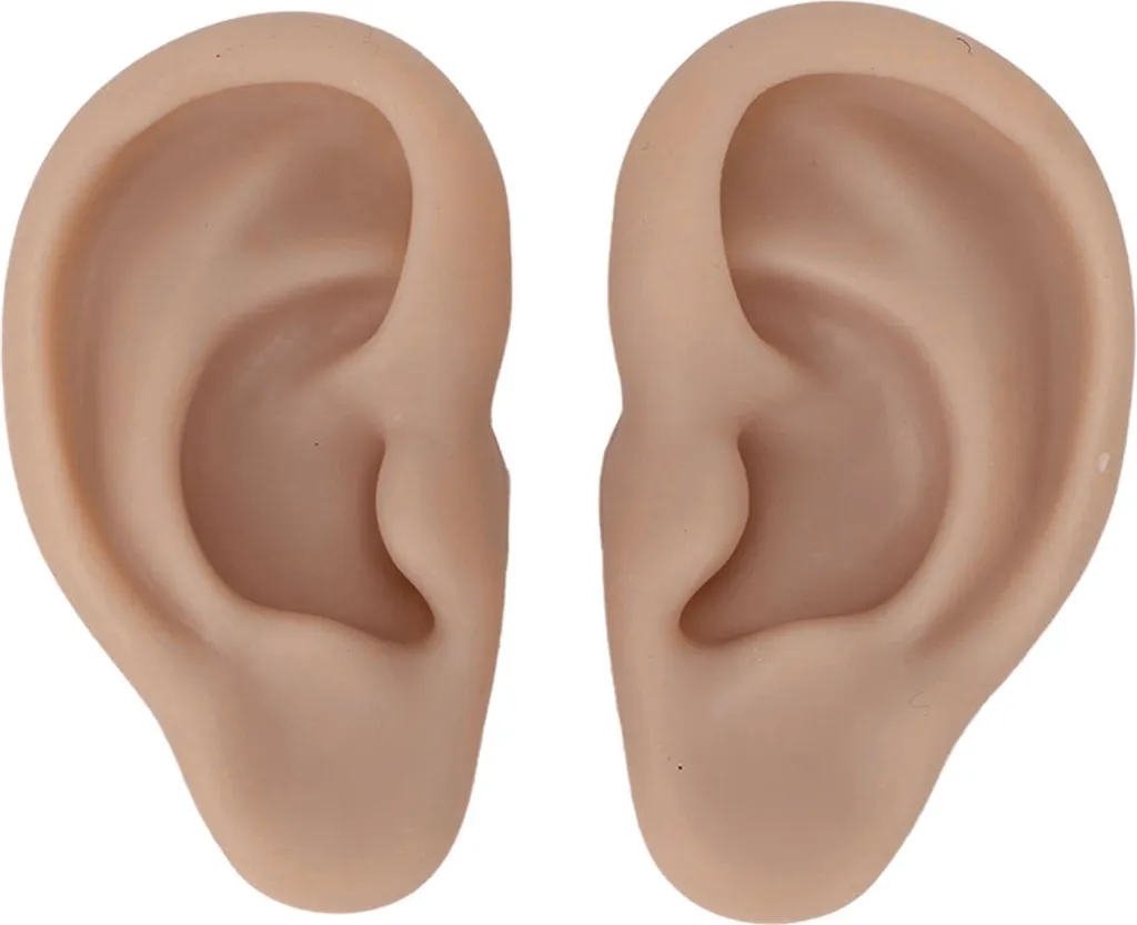 Modelli Orecchie Silicone per Piercing e Display Gioielli - 1 Paio Professionale