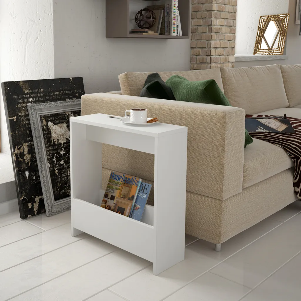 Table d'appoint DECORTIE Simpi blanche 2 étages créative 55x20x60 cm