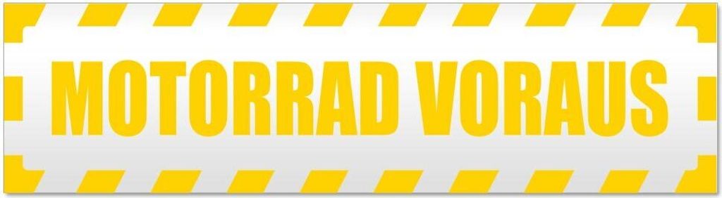 Kiwistar Motorrad voraus Motiv 1 gestreift Magnetschild Schild magnetisch - 20cm Gelb - Magnetfolie für Auto PKW Kfz