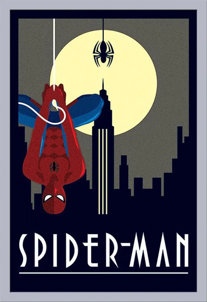 Spider-Man Hanging Poster 61x91,5 - Cornice Silver MDF Shinsuke